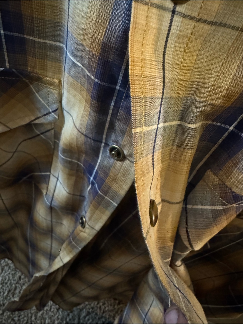 Pendleton Men’s Short-Sleeve Plaid Shirt - Gold/Blue XXL - Picture 3 of 3